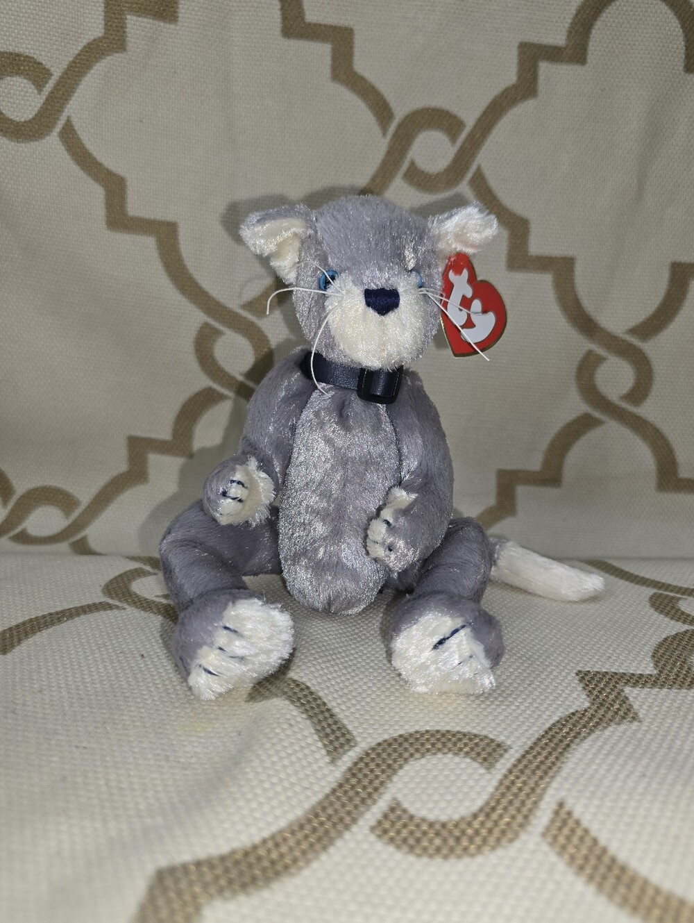 TY Beanie Baby Fairchild Grey Cat 1993 Plush Bean Bag Stuffed Animal 8" - Rare